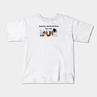 Easily distracted by my dog - Boxer dog oil painting word art Kids T-Shirt